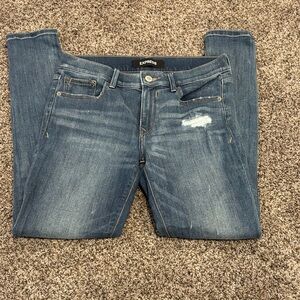 Express Denim Jeans with Distressed Detail
